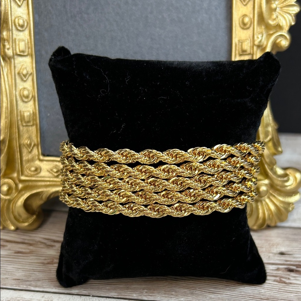 Bold Elegance Gold 5 Strand Rope Bracelet